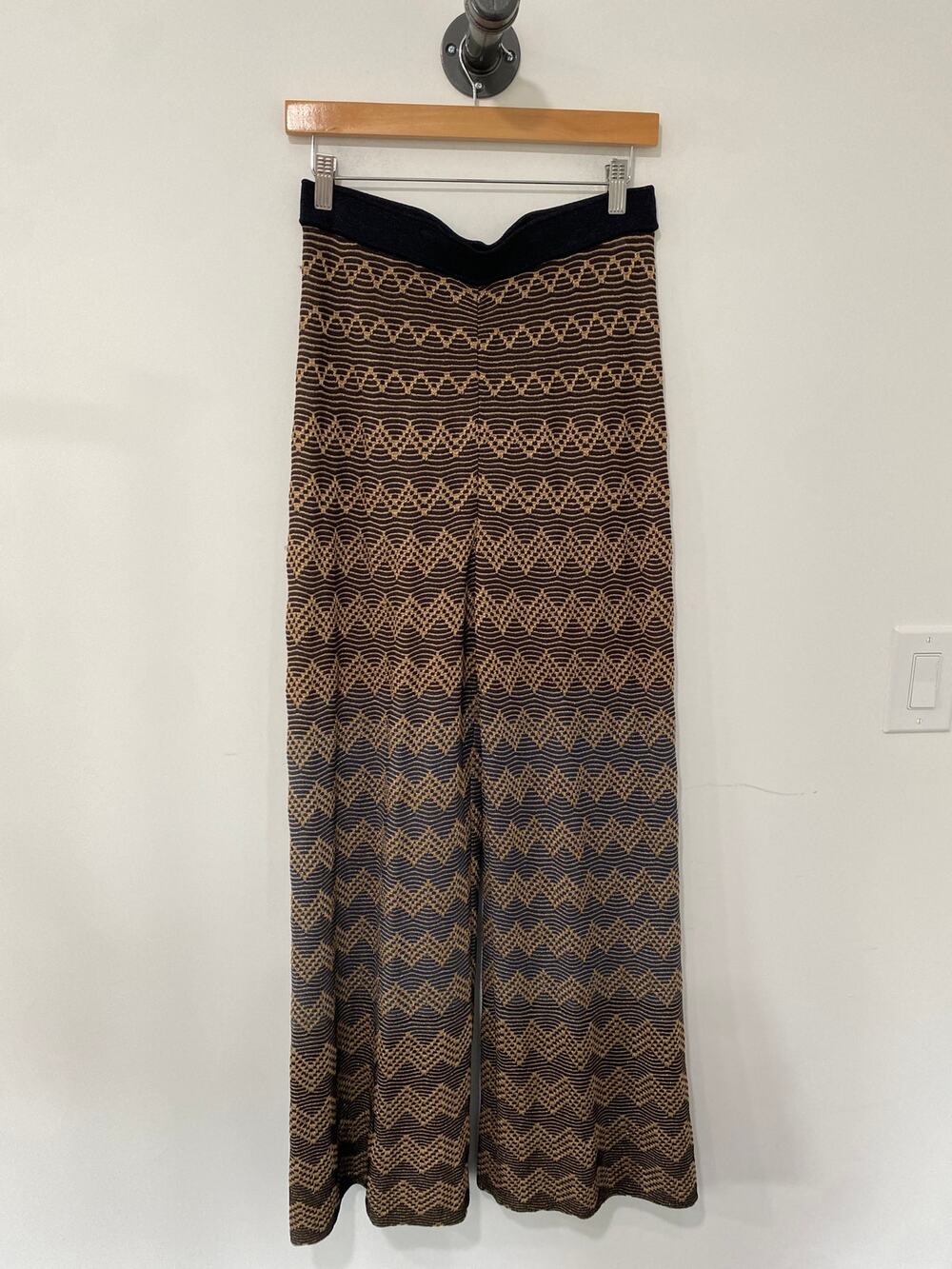 Missoni Pants Black & Gold Metallic Stripe Size 46(US XL)